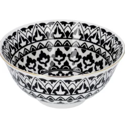 Schale China, Groß, Schwarz/weiß, Orient