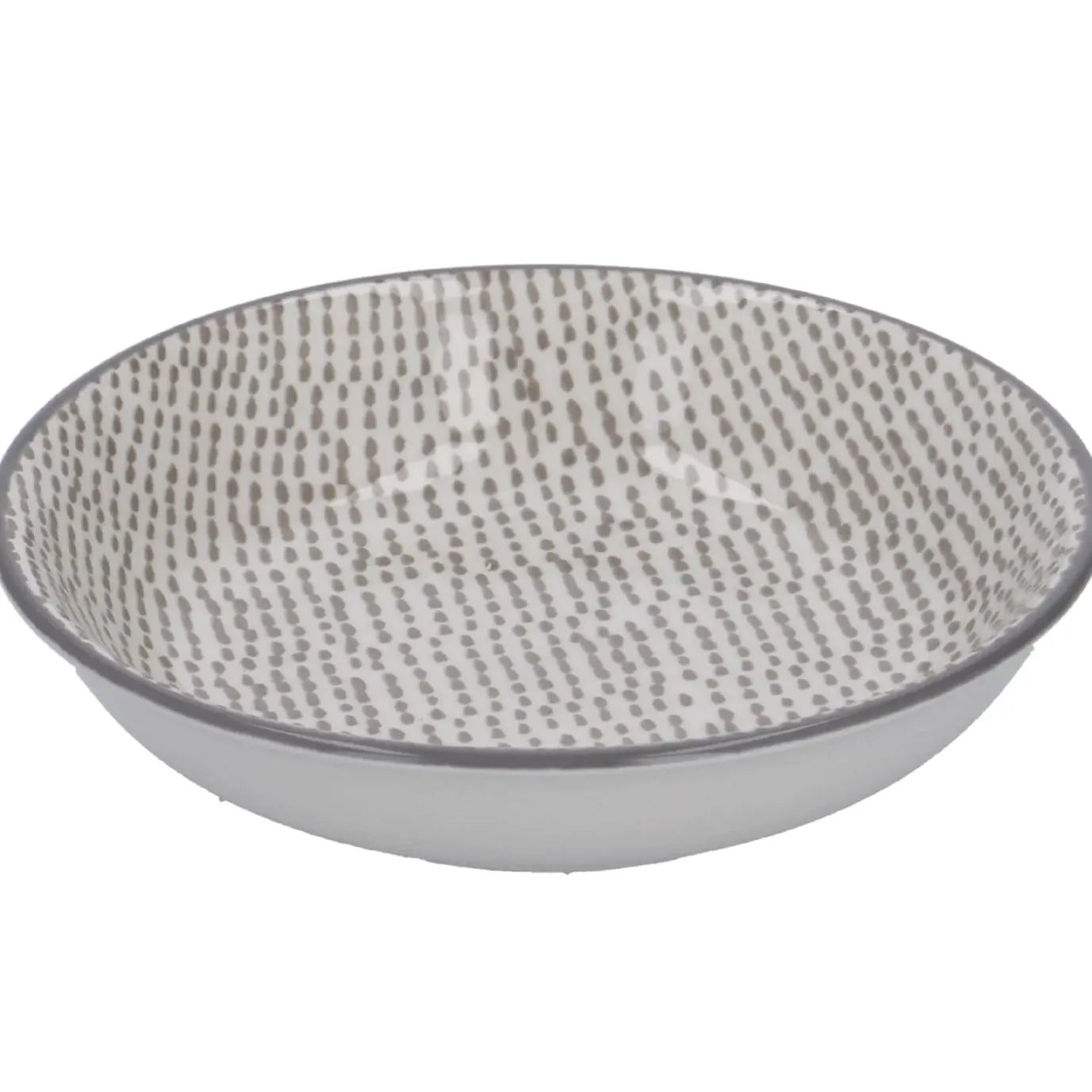 Schale China, Klein, Dunkelgrau/weiß, Striche