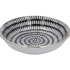 Schale China, Klein, Schwarz/weiß, Stäbchen/Kreis