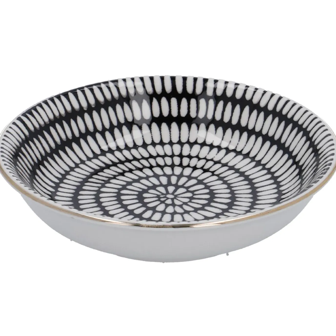 Schale China, Klein, Schwarz/weiß, Stäbchen/Kreis