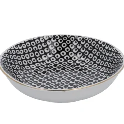 Schale China, Klein, Schwarz/weiß, Perlen