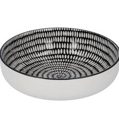 Schale China Mit Rand, Stäbchen/Kreis, Schw/wss, 17 Cm