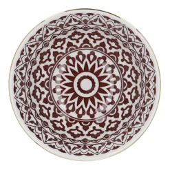 Schale China, Tief, Bordeaux/weiß, Goldrand, Orient