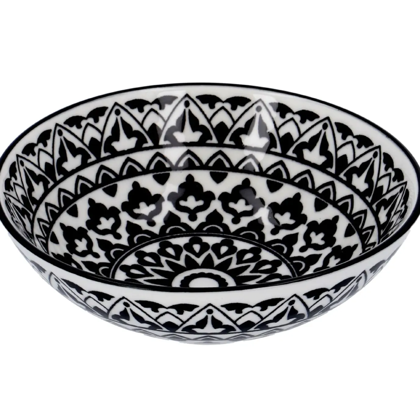 Schale China, Tief, Orient, Schw/wss, 13 Cm