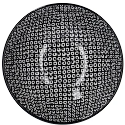 Schale China, Tief, Perlen, Schw/wss, 13 Cm