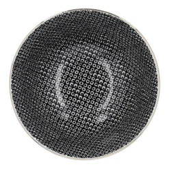 Schale China, Tief, Schwarz/weiß, Goldrand, Perlen