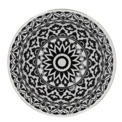 Schale China, Tief, Schwarz/weiß, Goldrand, Orient