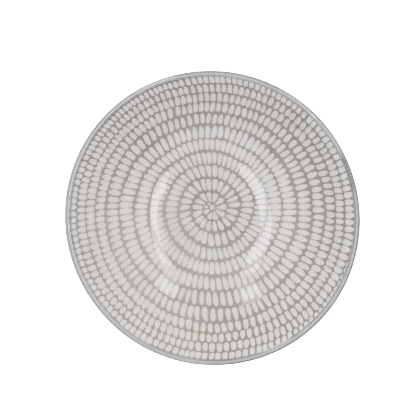 Schale China, Tief, Stäbchen/Kreis, Dunkelgrau/wss, 13 Cm