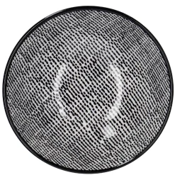 Schale China, Tief, Striche, Schw/wss, 13 Cm