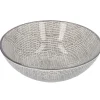 Schale China, Tief, Striche, Dunkelgrau/wss, 13 Cm
