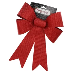 Schleife Glitter/Streifen, Rot, 40 Cm