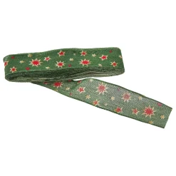 Schleifenband Sterne, Dunkelgrün, 3 M