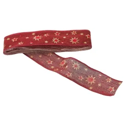 Schleifenband Sterne, Dunkelrot, 3 M