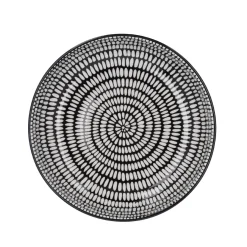 Schüssel China, Flach, Stäbchen/Kreis, Schw/wss, 23 Cm