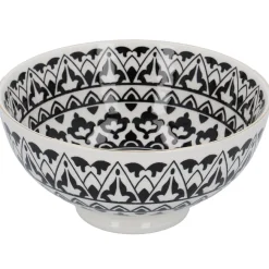 Schüssel China, Goldrand, Schwarz/weiß, Orient