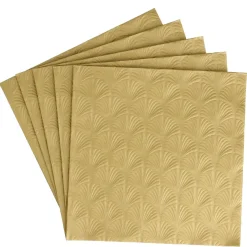 Serviette Artdeco, Prägung, Gold, 16 Stück