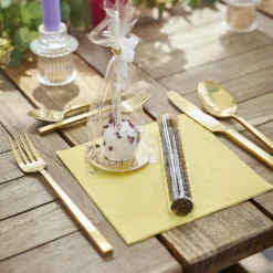 Serviette Artdeco, Prägung, Gelb, 16 Stück