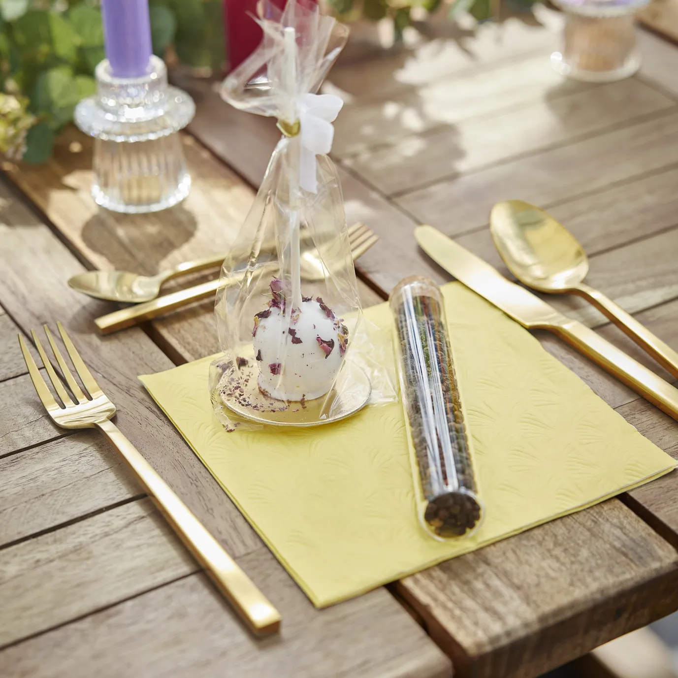 Serviette Artdeco, Prägung, Gelb, 16 Stück