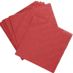 Serviette Artdeco, Prägung, Rot, 16 Stück