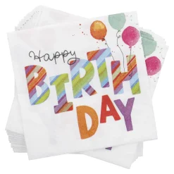 Serviette Happy Birthday/bunt, 20 Stück