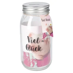 Spardose Botschaft, Viel Glück, 8.5 X 17 Cm