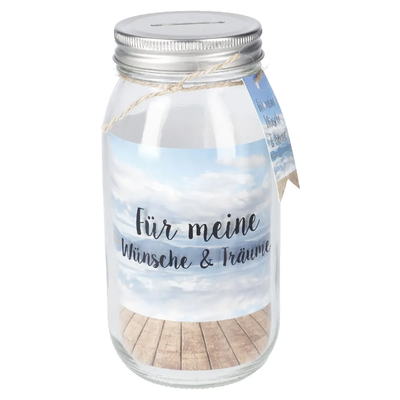 Spardose Botschaft, Wünsche & Träume, 8.5 X 17 Cm