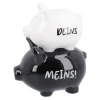 Spardose 2er Schwein, Deins/Meins