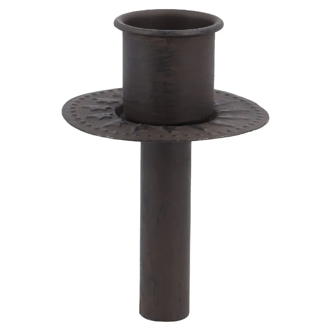 Stabkerzenhalter Stecker, Rillen, Dunkelbraun