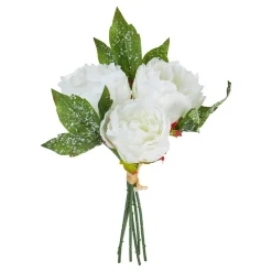 Strauß Eisrose, Weiß, 30 Cm