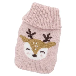 Strick-Taschenwärmer Rentier/pink, 13 Cm