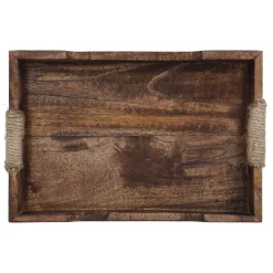 Tablett Mit Seilgriff, Braun, 29.5 X 19.5 Cm