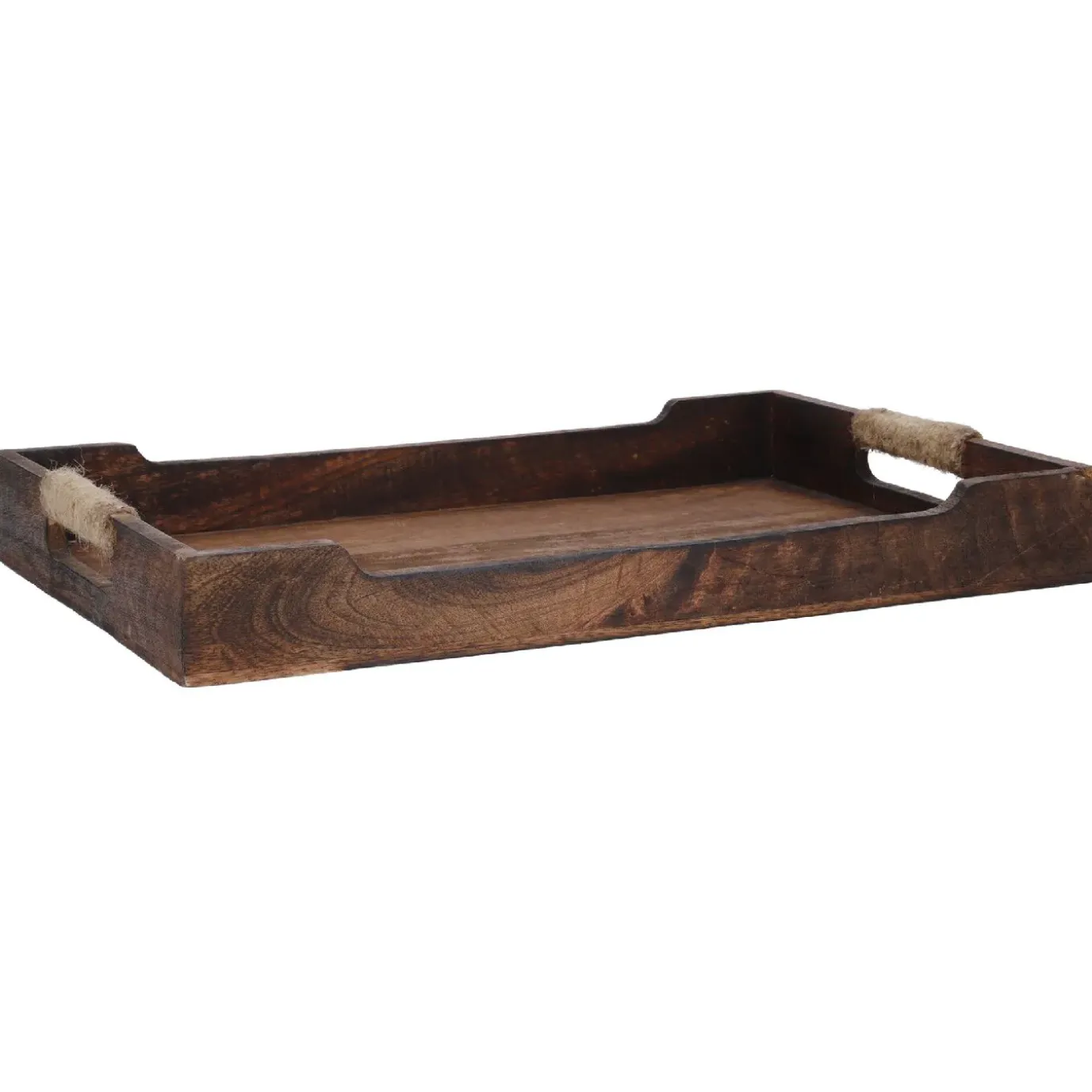 Tablett Mit Seilgriff, Braun, 45.5 X 30 Cm