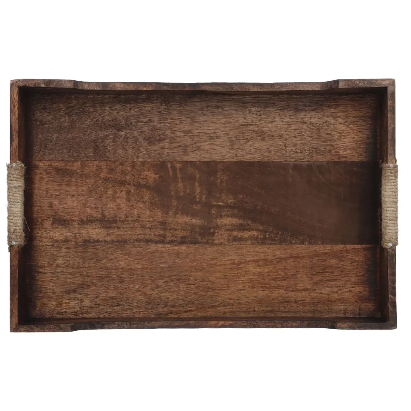 Tablett Mit Seilgriff, Braun, 45.5 X 30 Cm