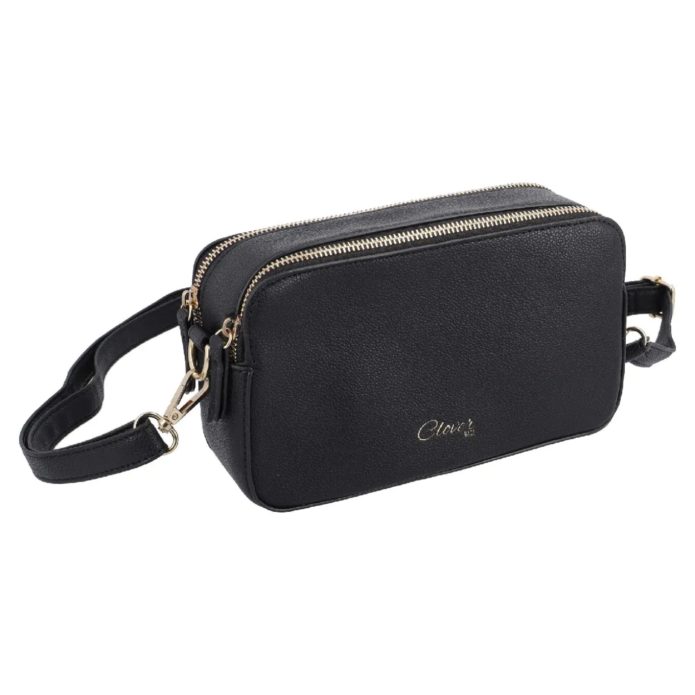 Tasche Crossbody, 2 Riemen, Schwarz