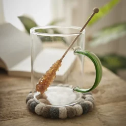 Teeglas Boro, Farbhenkel/grün, 400 Ml