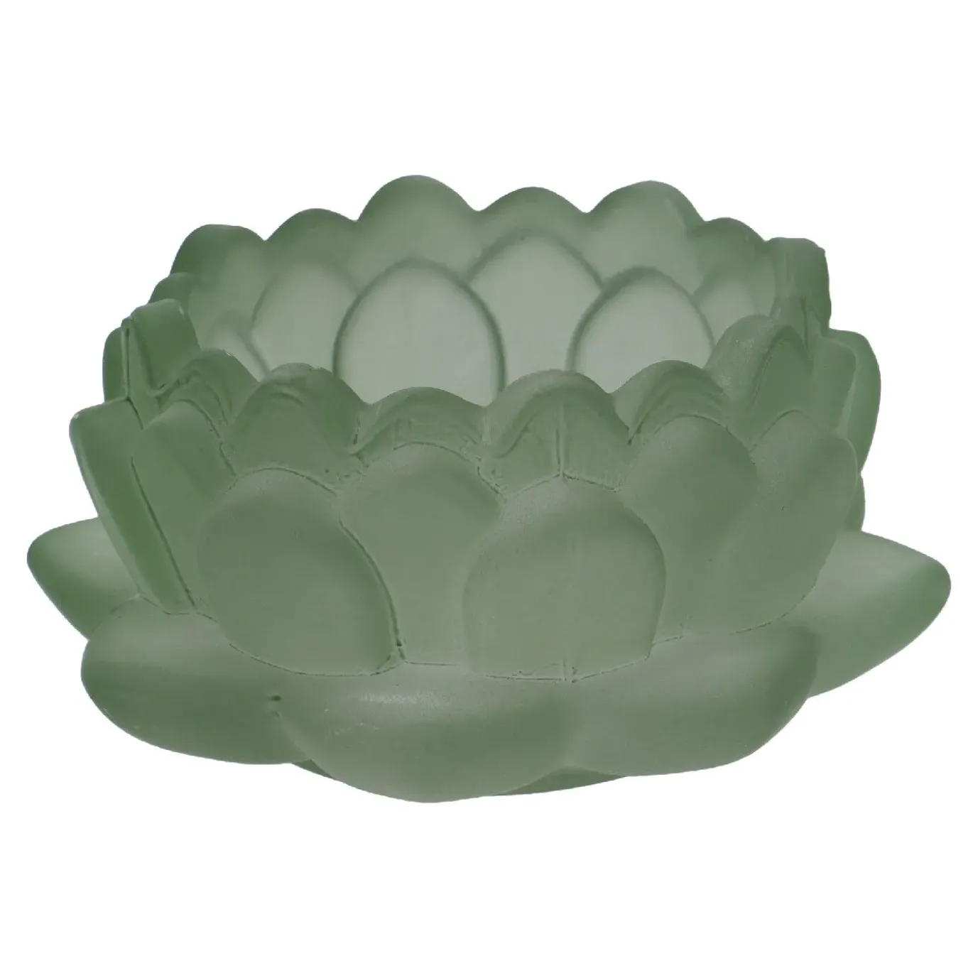 Teelichthalter Lotus, Grün, 9 X 4.3 Cm