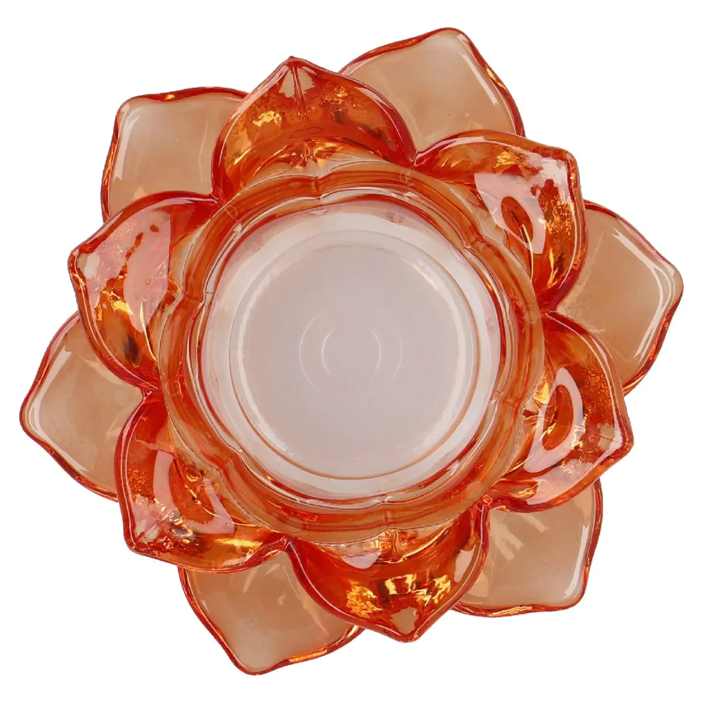 Teelichthalter Lotus, Orange, 11 X 5.5 Cm