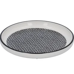 Teller China, Perlen, Schw/wss, 16.5 Cm