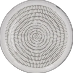 Teller China, Stäbchen/Kreis, Dunkelgrau/wss, 16.5 Cm