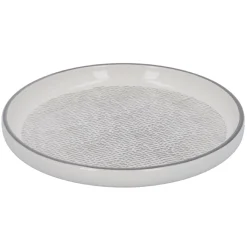 Teller China, Striche, Dunkelgrau/wss, 16.5 Cm