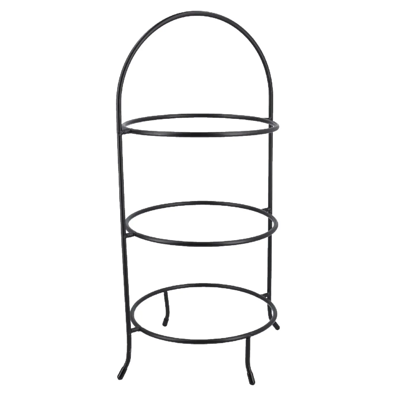 Tellerständer 3 Ringe, Schwarz, 45 Cm