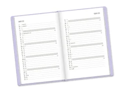 Terminplaner Lederlook, 2025, Flieder