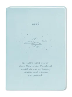 Terminplaner Lederlook, 2025, Hellblau