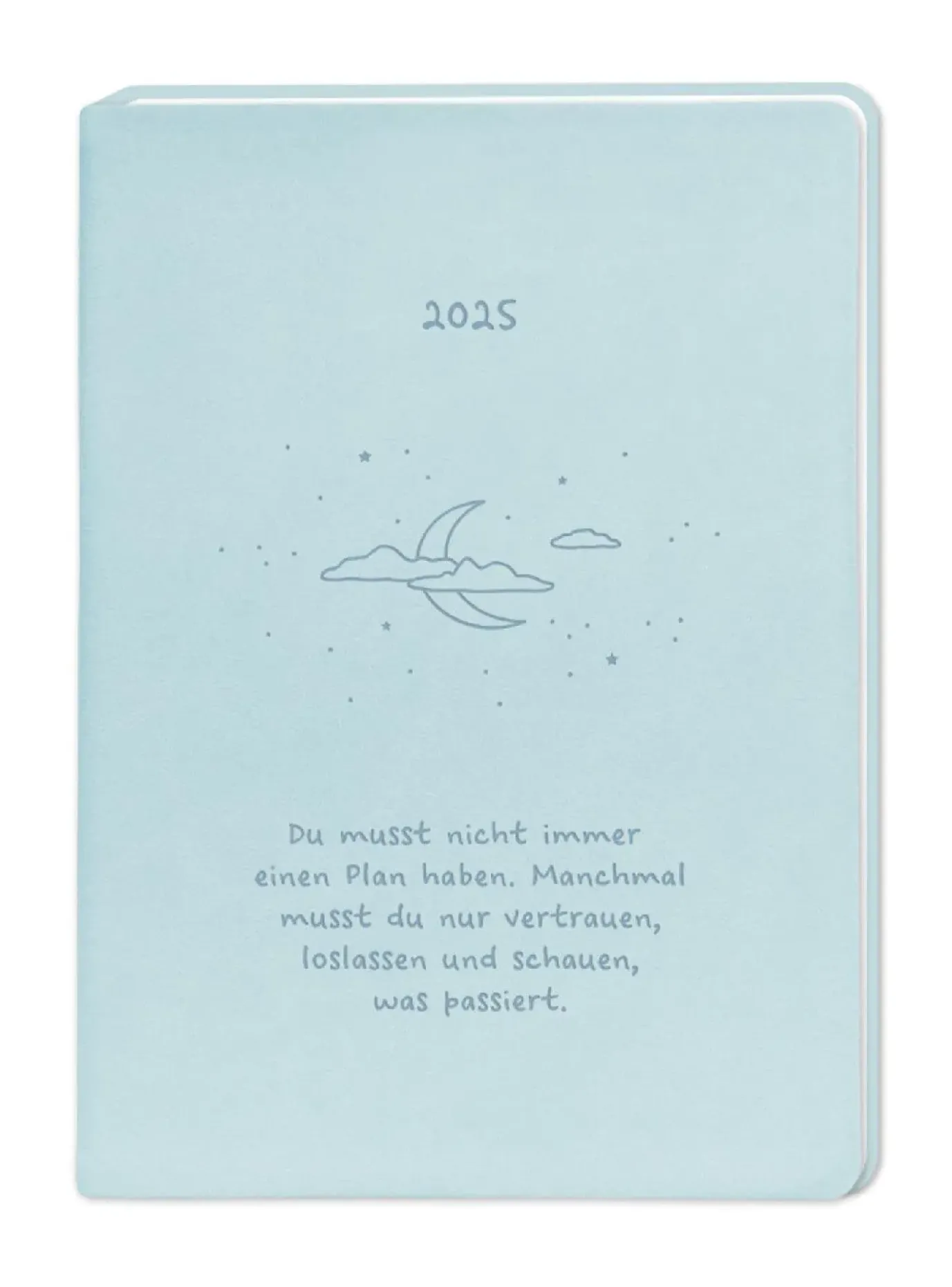 Terminplaner Lederlook, 2025, Hellblau