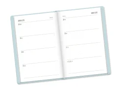 Terminplaner Lederlook, 2025, Hellblau
