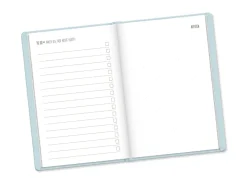 Terminplaner Lederlook, 2025, Hellblau