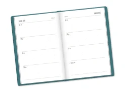 Terminplaner Lederlook, 2025, Petrol