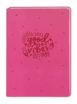 Terminplaner Lederlook, 2025, Pink