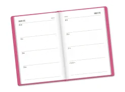 Terminplaner Lederlook, 2025, Pink