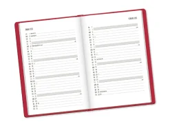 Terminplaner Lederlook, 2025, Rot